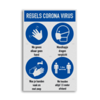 Maatregelen bord instructies Coronavirus (COVID-19)