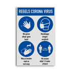 Maatregelen bord instructies Coronavirus (COVID-19)