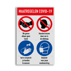 Bord maatregelen en omgangsregels COVID-19 Coronavirus