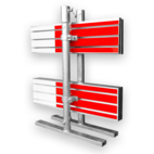 Afzethek klapbaar compleet - 150cm - klasse 3 rood/wit