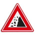 Verkeersbord - waarschuwing vallend gesteente