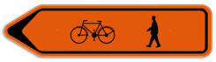 Panneau de signalisation - F41 - Bicyclette et piéton - Gauche