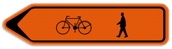 Verkeersbord SB250 F41 - Fiets & Voetganger Links