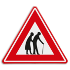 Verkeersbord - waarschuwing voor overstekende ouderen