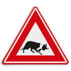 Verkeersbord - waarschuwing overstekende Bordercollie - reflecterend