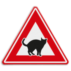 Verkeersbord - waarschuwing overstekende katten - reflecterend