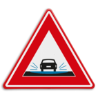 Verkeersbord - waarschuwing mogelijk wateroverlast bij regen