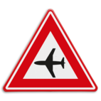 Verkeersbord RVV J30 - Vooraanduiding laagvliegende vliegtuigen
