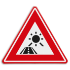 Verkeersbord - waarschuwing laagstaande zon