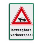 Verkeersbord RVV J39 - Vooraanduiding verkeerspaal + ondertekst