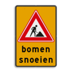 Waarschuwingsbord J16 + WIU geel/zwart 3 regelig