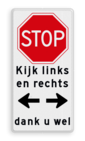 Verkeersbord B07 - Stoppen voor voorrangsweg + tekst + OB0401 + tekst