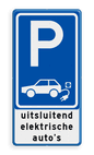 Verkeersbord parkeren elektrische auto's