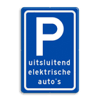 Verkeersbord parkeren - uitsluitend elektrische auto's