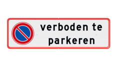 Parkeerplaats bord verboden te parkeren - reflecterend