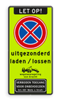 Bord E2 + Laden/Lossen uitzondering + pictogrammen & tekst