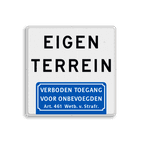 Informatiebord - eigen terrein - verboden toegang Art.461 - BT05