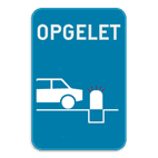 Informatiebord - Opgelet verzinkbare paal