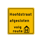 Omleidingsbord - Eigen tekst - volg route