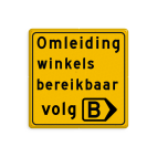 Omleidingsbord - Eigen tekst - volg route