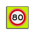 Verkeersbord RVV A01-080f - Maximum snelheid 80 km/h