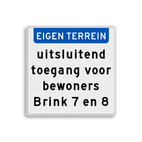 Terreinbord met eigen tekst (standaard 400x400mm)