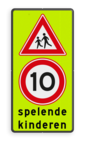 Verkeersbord Spelende kinderen RVV J21 + A1-10 reflecterend