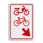 Verkeersbord RVV D107 - (brom-)fietsers van rijbaan wissen