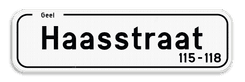 Straatnaambord België 7:2 + Stad/Gemeente - ondertekst