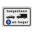 Verkeersbord RVV C22a3 - Onderbord - Milieuzone auto en busje