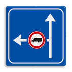 Verkeersbord RVV L10-02l-C07 - links verboden voor vrachtverkeer