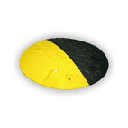 Ralentisseur rond en plastique recyclé - Ø420x50mm - jaune/noir (en deux pièces)