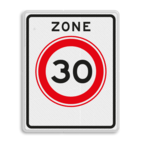 Verkeersbord RVV A01-30zb - Begin zone maximum snelheid