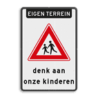 Verkeersbord RVV J21 denk aan kinderen