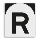 ‘R’-bord - RS 302 - 650x720mm - Reflecterend