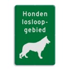 Informatiebord Honden losloopgebied - Duitse herder