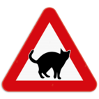 Panneau de signalisation - Attention aux chats qui traversent