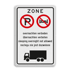 Informatiebord - Overnachten en/of gebruik cooler verboden