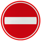 Verkeersbord RVV C02 - Eenrichtingsweg, in deze richting gesloten
