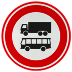 Verkeersbord RVV C07b - Gesloten voor vrachtauto's en bussen