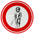 Verkeersbord - Verboden te plassen - manneke pis