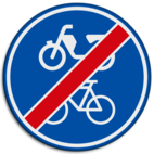 Verkeersbord RVV G12b - Einde verplicht fiets / bromfietspad