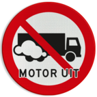 Verkeersbord Motor uitschakelen - Vrachtwagen