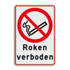 Verbodsbord - Verboden te roken - P002 + Eigen tekst