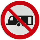 Verbodsbord - Grote caravans verboden