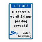 Verkeersbord terrein met videobewaking