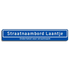 Straatnaambord 22 karakters 1180x200 mm + ondertekst NEN 1772