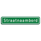 Straatnaambord groen 14 karakters 800x150mm