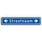 Straatnaambord 14 karakters 800x150 mm met pijl NEN 1772