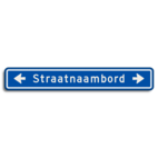 Straatnaambord 18 karakters 1000x150 mm met pijl NEN 1772